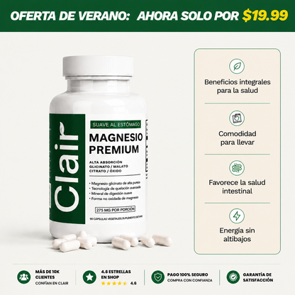 MAGNESIO PREMIUM POR SOLO $19.99